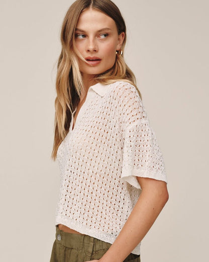 Bella Dahl Short Sleeve Crop Pullover - Sand Stone