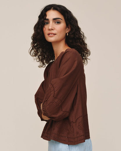 Bella Dahl Short Raglan Sleeve Top - Sea Glass Brown