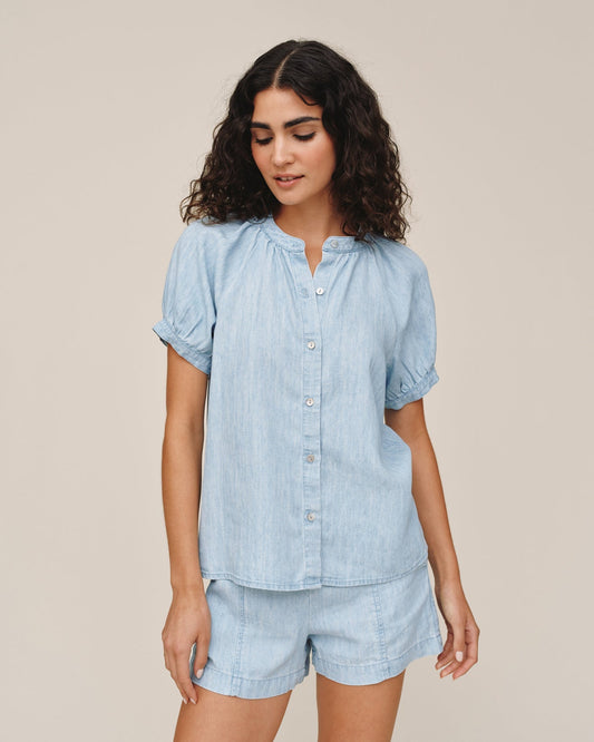 Bella Dahl Short Sleeve Raglan Shirt - Sun Bleached Wash