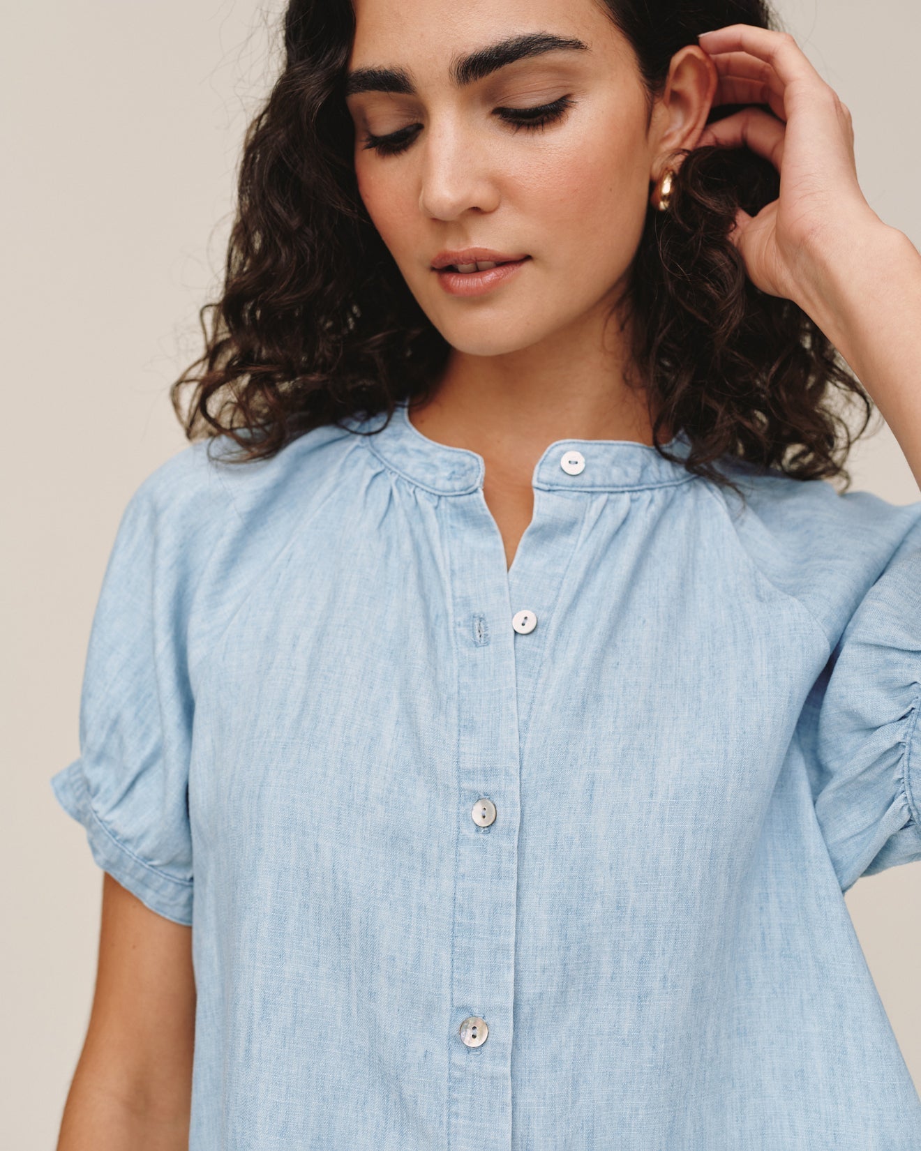 Bella Dahl Short Sleeve Raglan Shirt - Sun Bleached Wash
