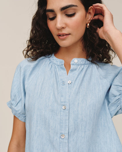 Bella Dahl Short Sleeve Raglan Shirt - Sun Bleached Wash