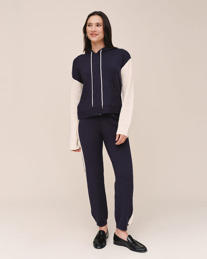 Bella Dahl Contrast Hoodie - Midnight Frost