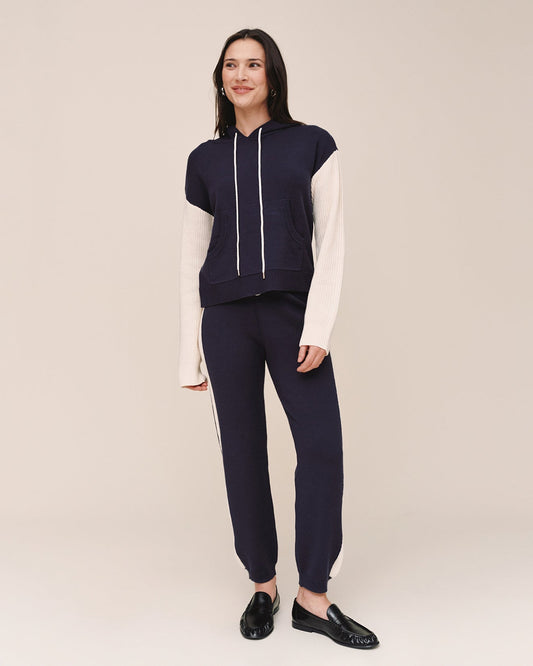 Bella Dahl Contrast Hoodie - Midnight Frost
