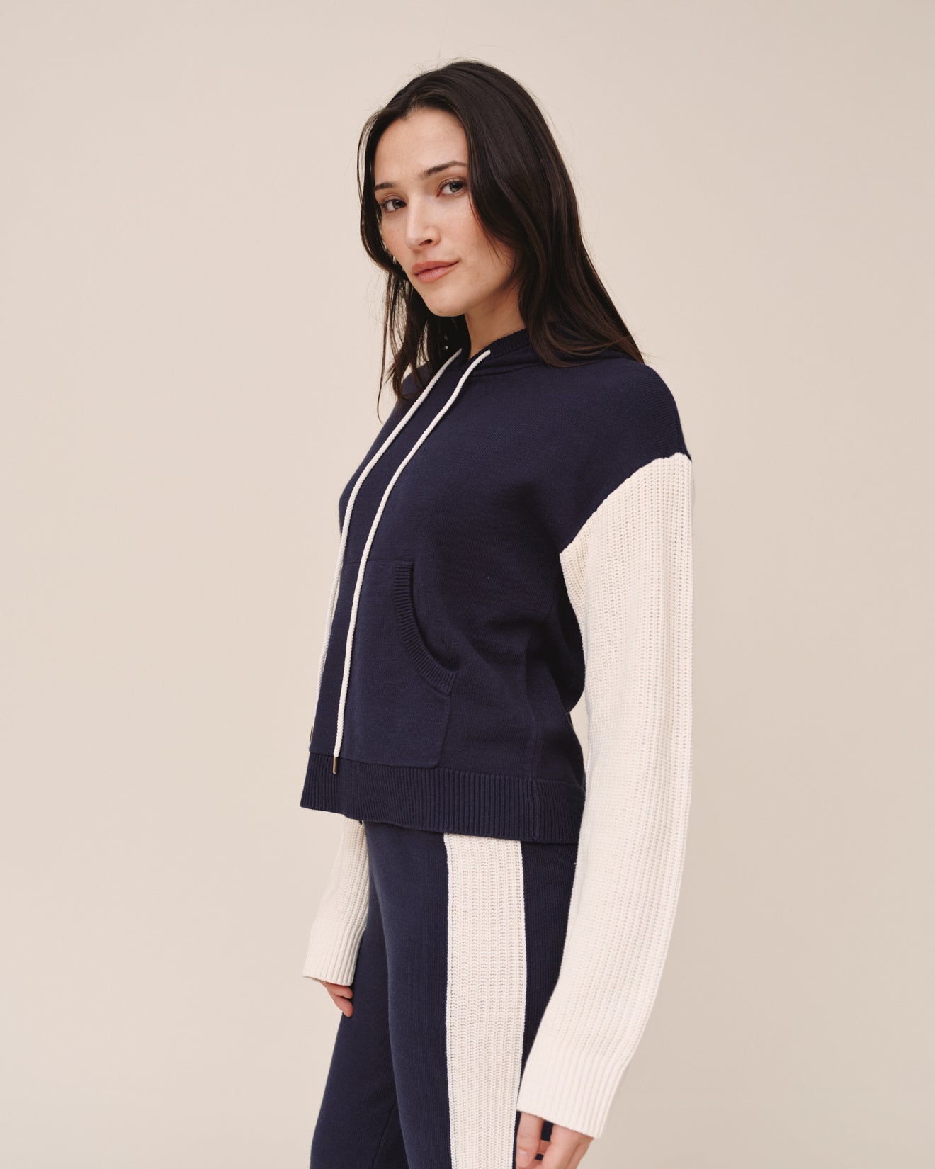 Bella Dahl Contrast Hoodie - Midnight Frost