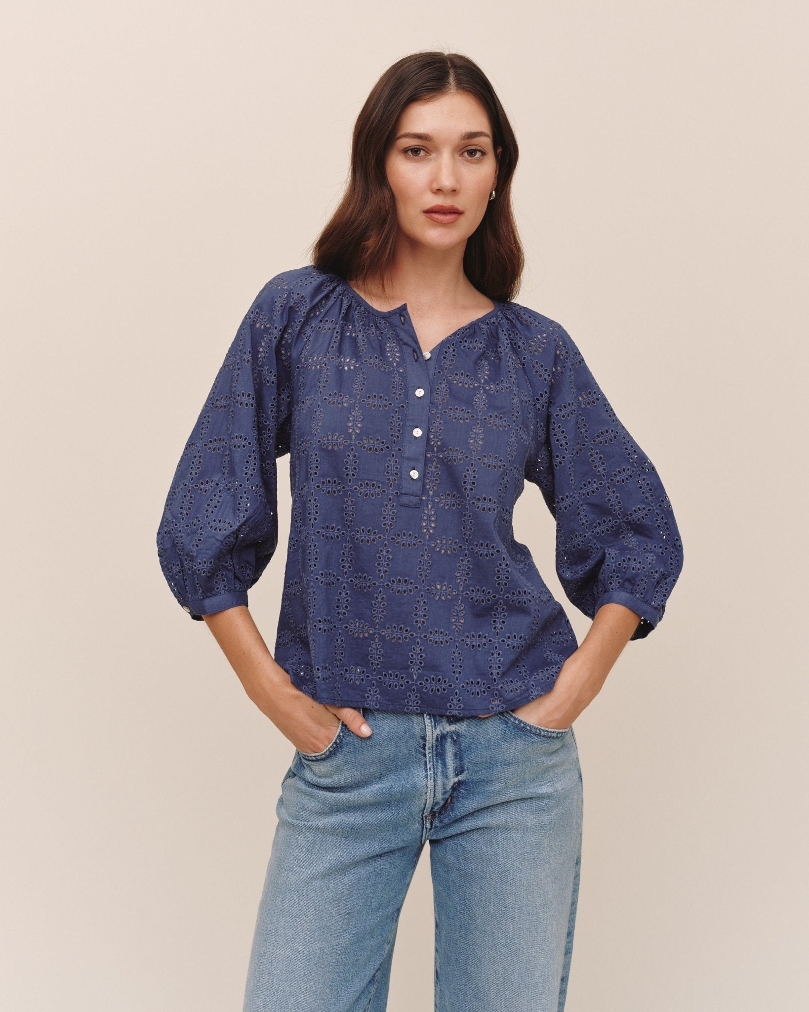 Bella Dahl 3/4 Sleeve Pullover - Indigo Blues