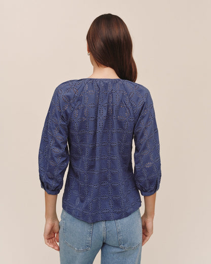 Bella Dahl 3/4 Sleeve Pullover - Indigo Blues