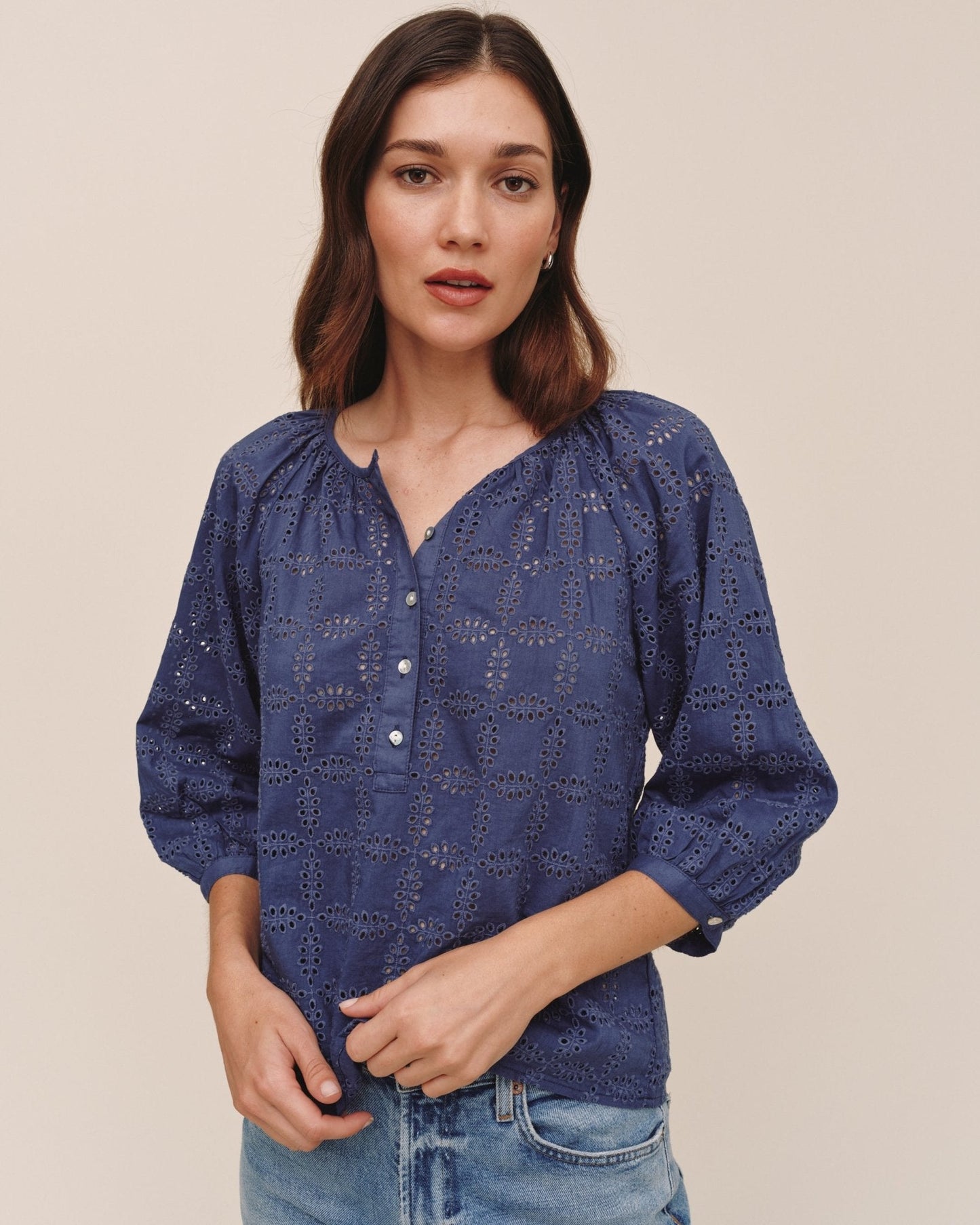 Bella Dahl 3/4 Sleeve Pullover - Indigo Blues