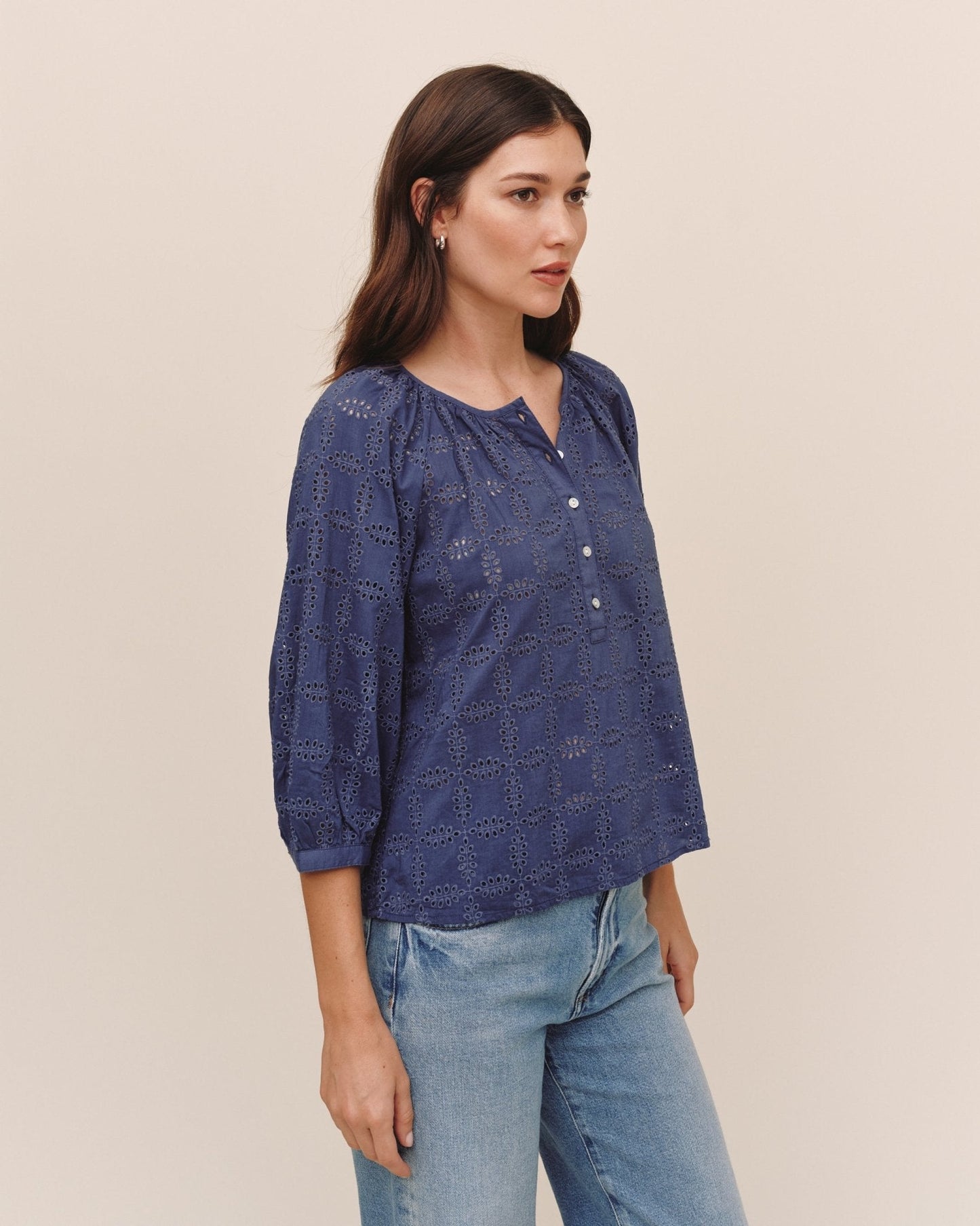 Bella Dahl 3/4 Sleeve Pullover - Indigo Blues