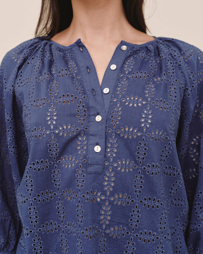 Bella Dahl 3/4 Sleeve Pullover - Indigo Blues