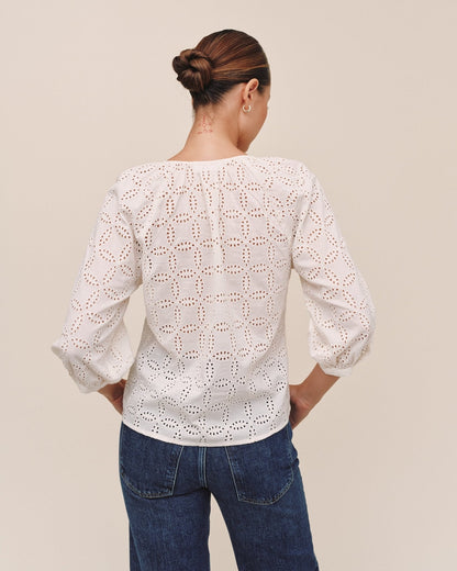 Bella Dahl 3/4 Sleeve Pullover- Ivory
