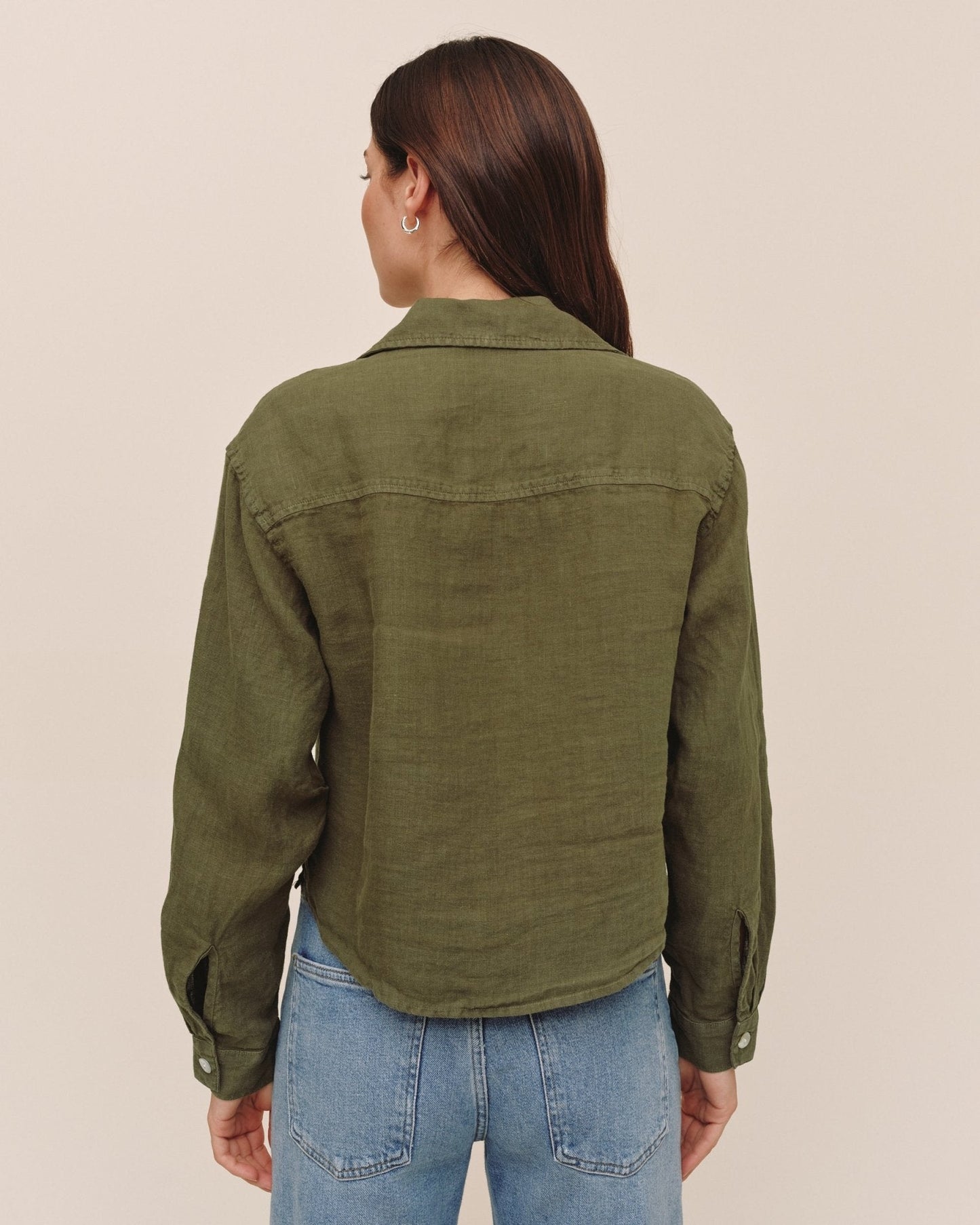 Bella Dahl Linen Boxy Shirt - Olive Stone
