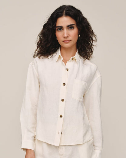 Bella Dahl Boxy Shirt - Sand Stone