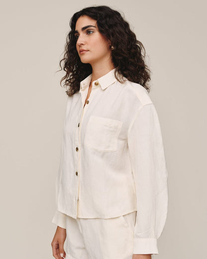 Bella Dahl Boxy Shirt - Sand Stone