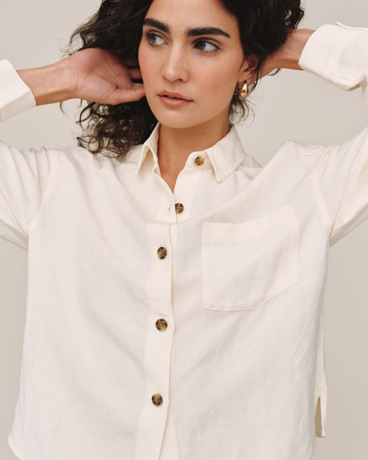 Bella Dahl Boxy Shirt - Sand Stone