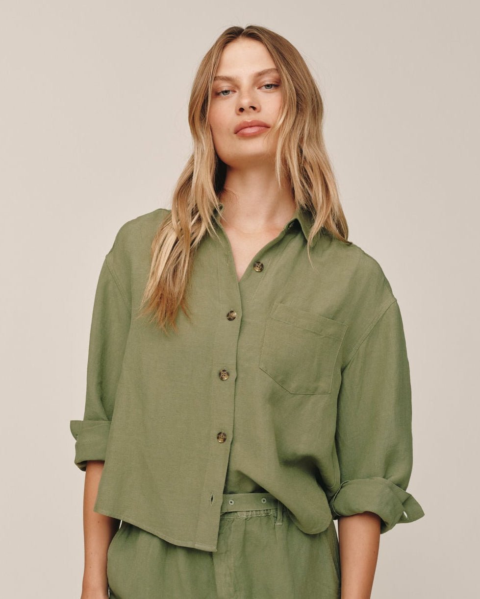 Bella Dahl Boxy Shirt - Olive Leaf