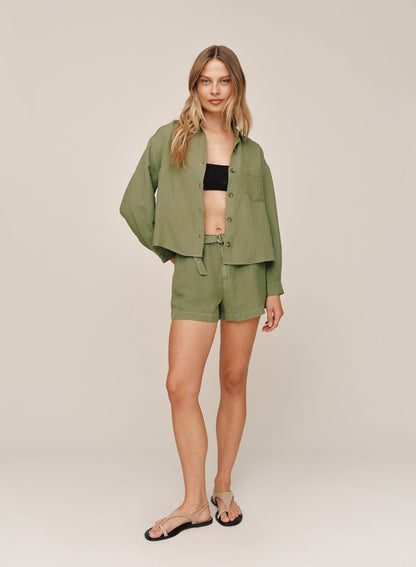 Bella Dahl Boxy Shirt - Olive Leaf