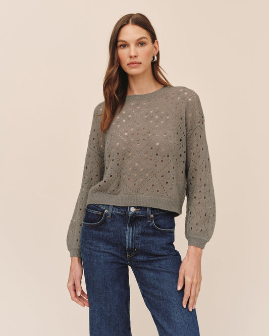 Bella Dahl Balloon Sleeve Sweater - Shadow Moss