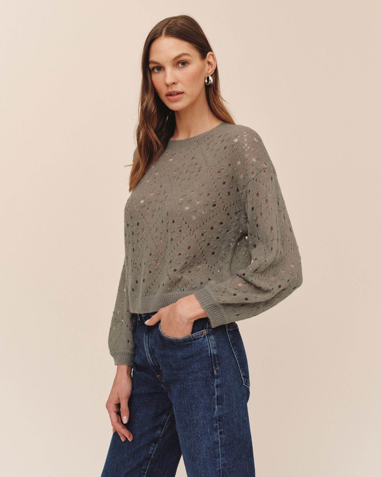 Bella Dahl Balloon Sleeve Sweater - Shadow Moss