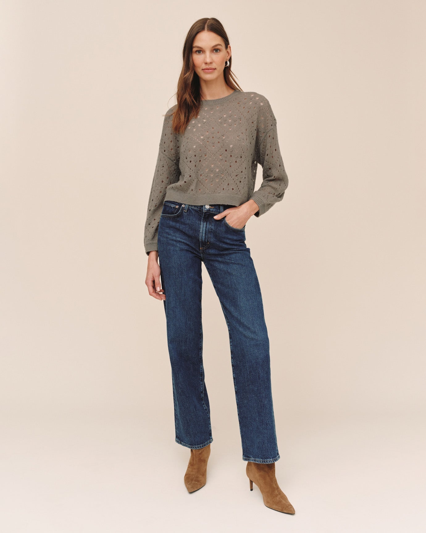 Bella Dahl Balloon Sleeve Sweater - Shadow Moss