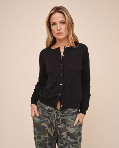 Bella Dahl Crew Neck Cardigan - Vintage Black