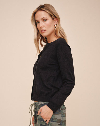 Bella Dahl Crew Neck Cardigan - Vintage Black