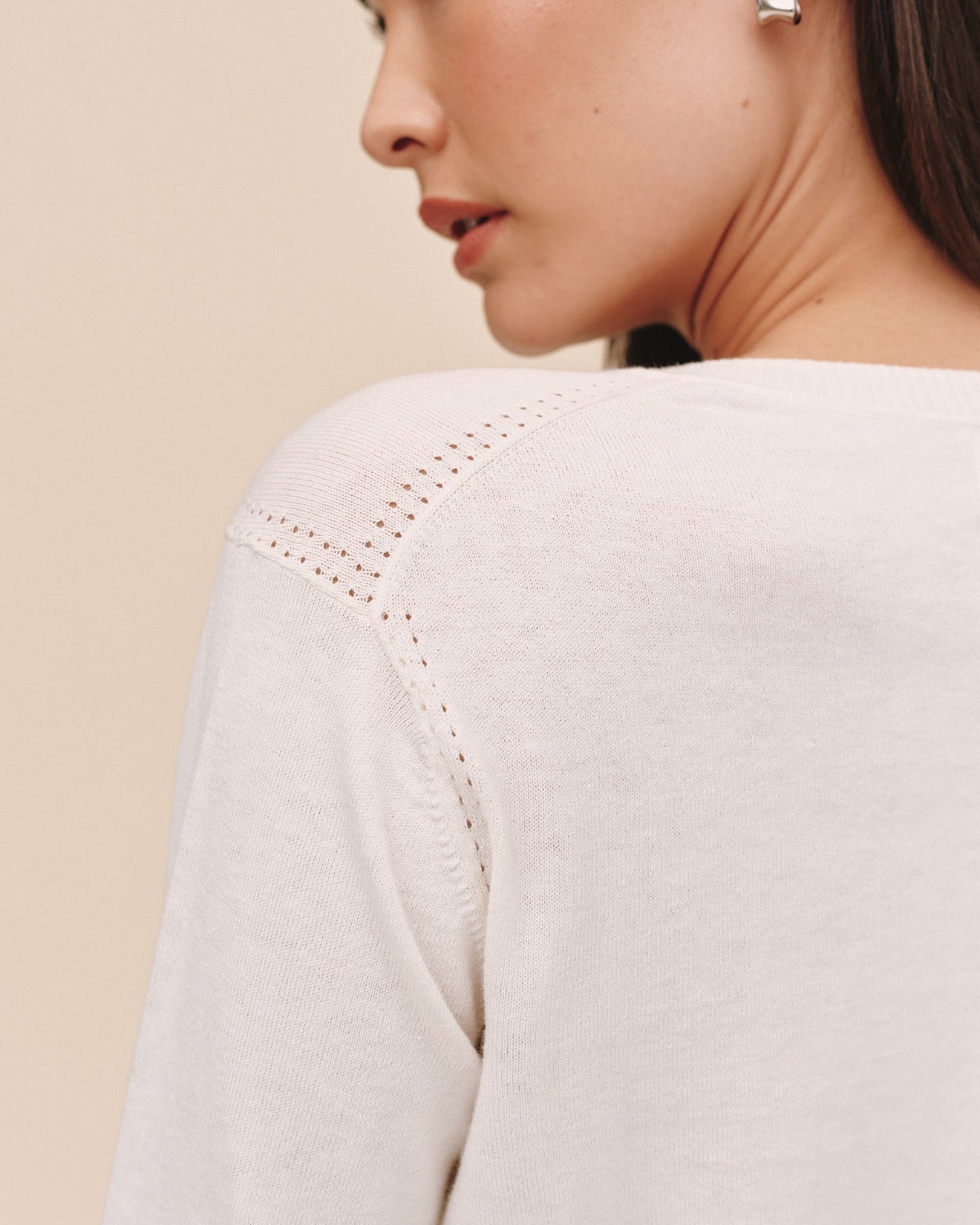 Bella Dahl Crew Neck Cardigan - Ivory