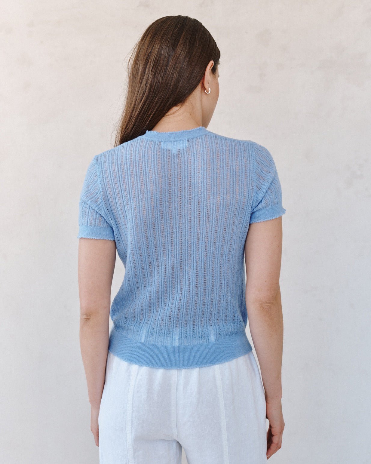 Bella Dahl Short Sleeve Sweater Top - Soft Blue