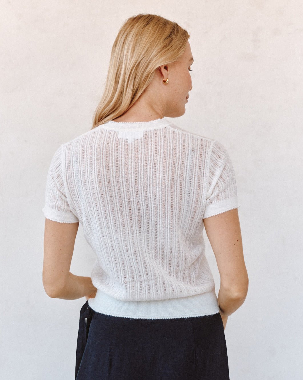 Bella Dahl Short Sleeve Sweater Top - White