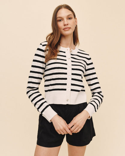 Bella Dahl Fitted Cardigan - Cherie Stripe