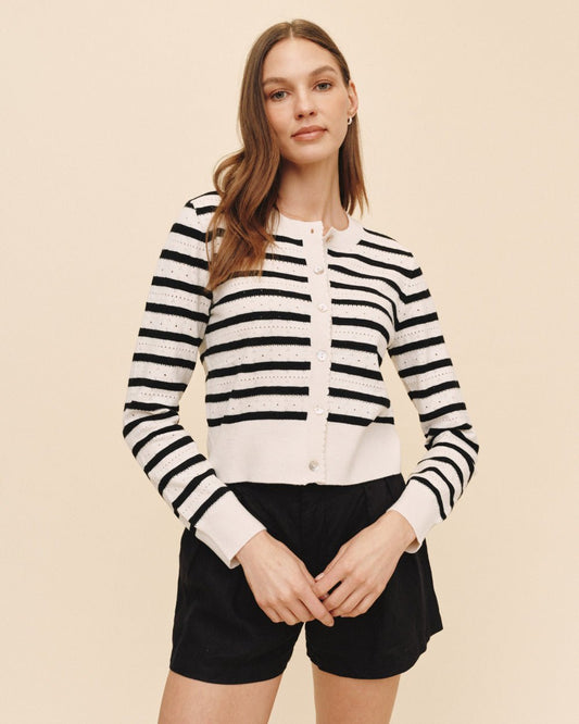Bella Dahl Fitted Cardigan - Cherie Stripe