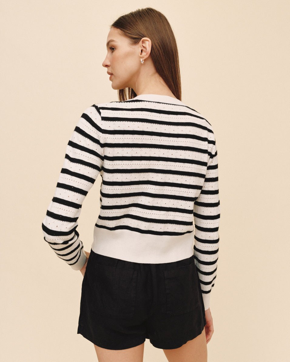 Bella Dahl Fitted Cardigan - Cherie Stripe