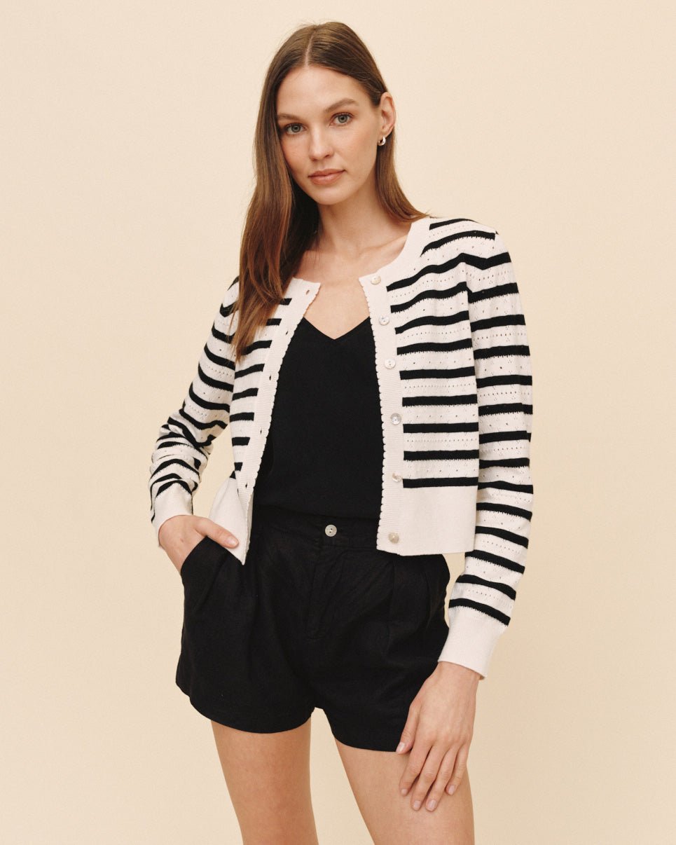 Bella Dahl Fitted Cardigan - Cherie Stripe