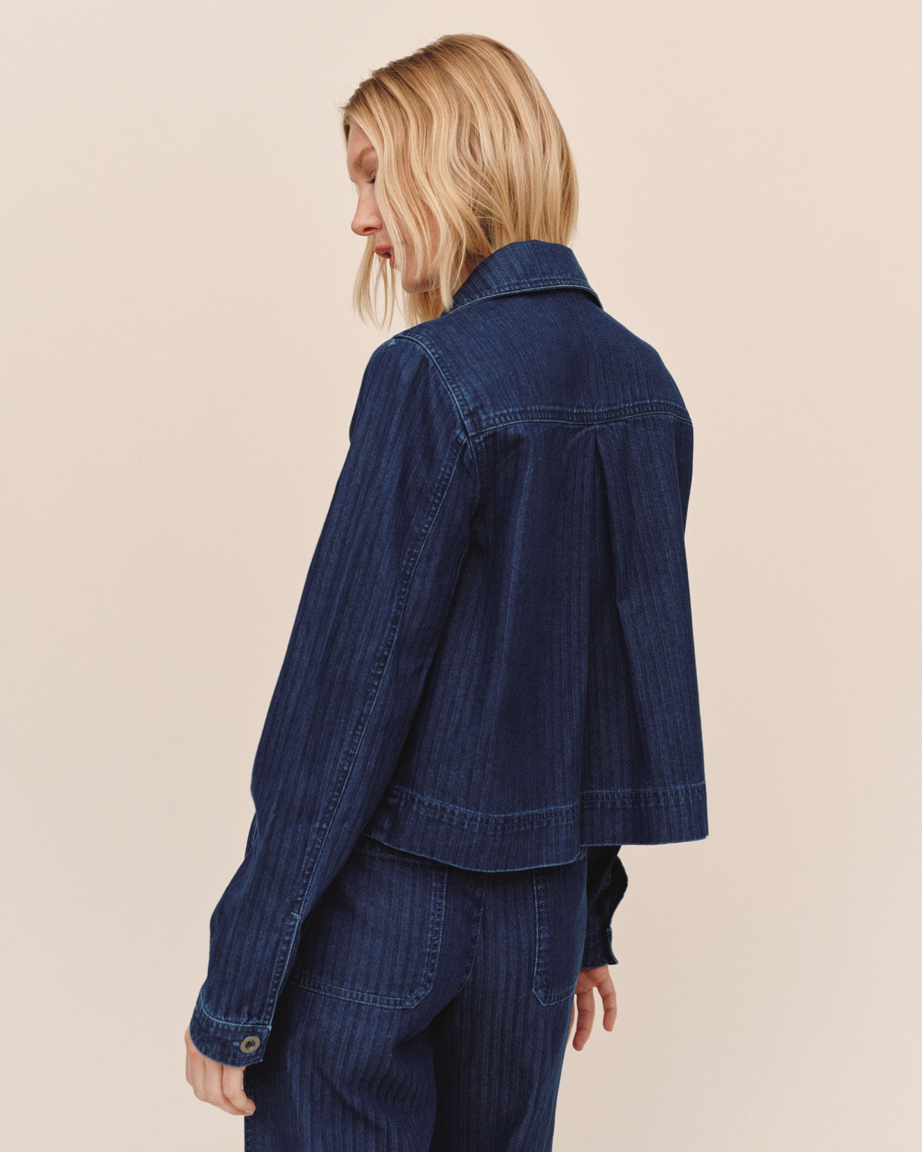 Bella Dahl Flap Pocket Utility Jacket - Herringbone Wash