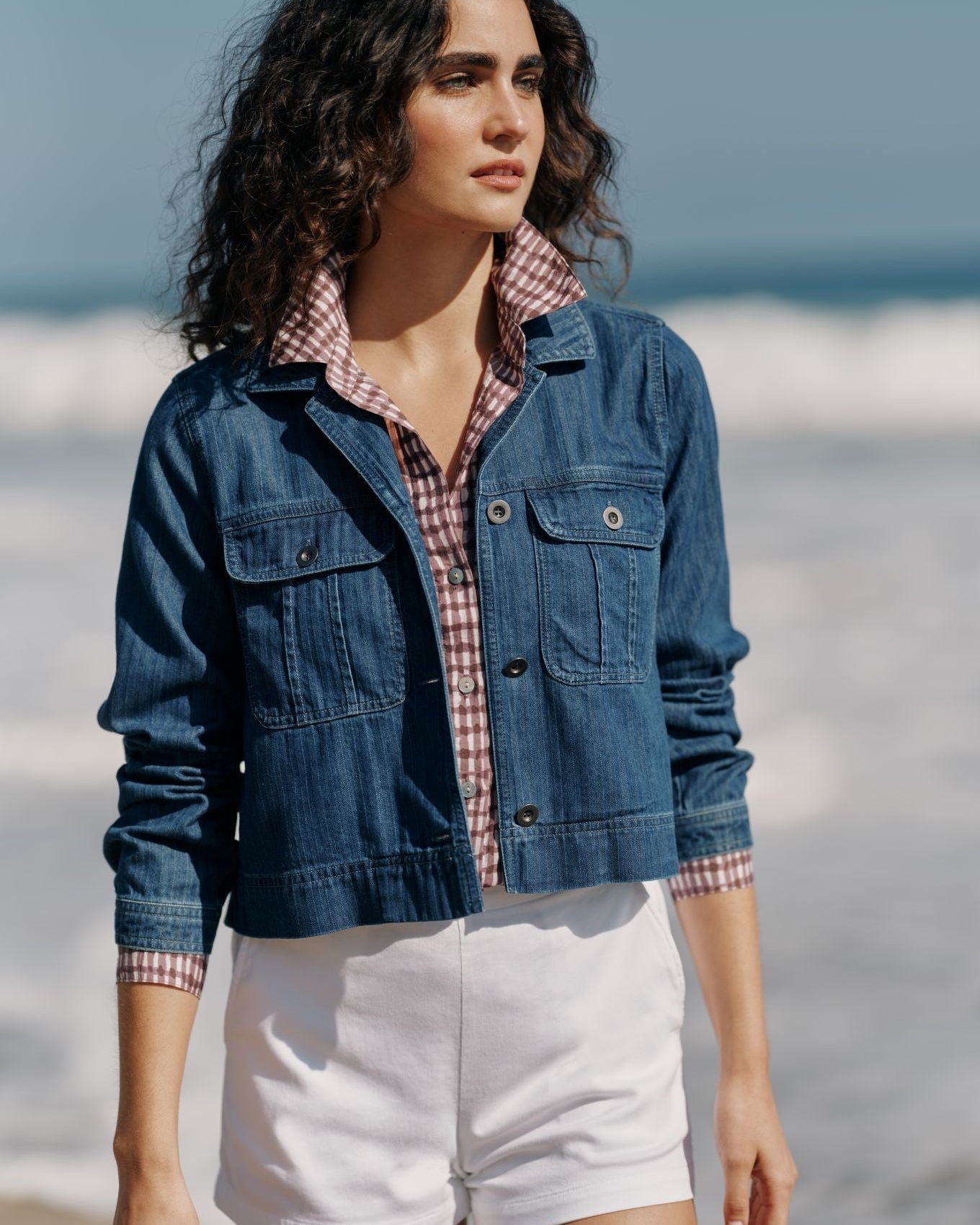 Bella Dahl Flap Pocket Utility Jacket - Herringbone Wash