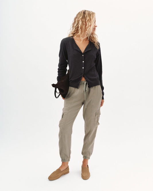 Bella Dahl Cargo Track Pants in Soft Army - Bella Dahl