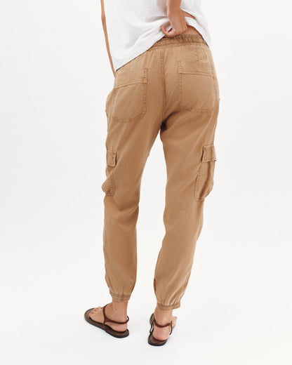 Bella Dahl Cropped Cargo Jogger Pants in Safari Sand - Bella Dahl