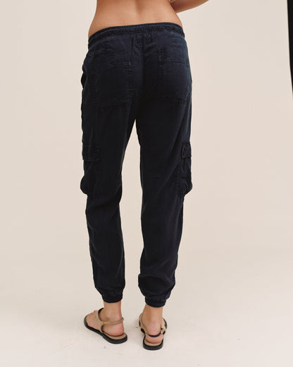 Bella Dahl Effortless Cargo Track Pants in Black - Bella Dahl