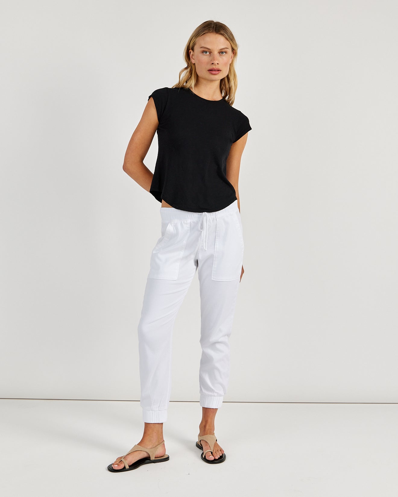 Bella Dahl Pocket Jogger in White: Versatile Everyday Pant - Bella Dahl