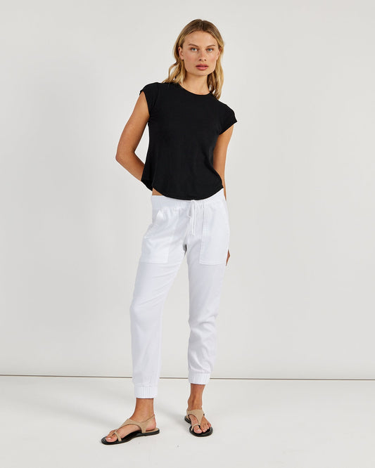 Bella Dahl Pocket Jogger in White: Versatile Everyday Pant - Bella Dahl