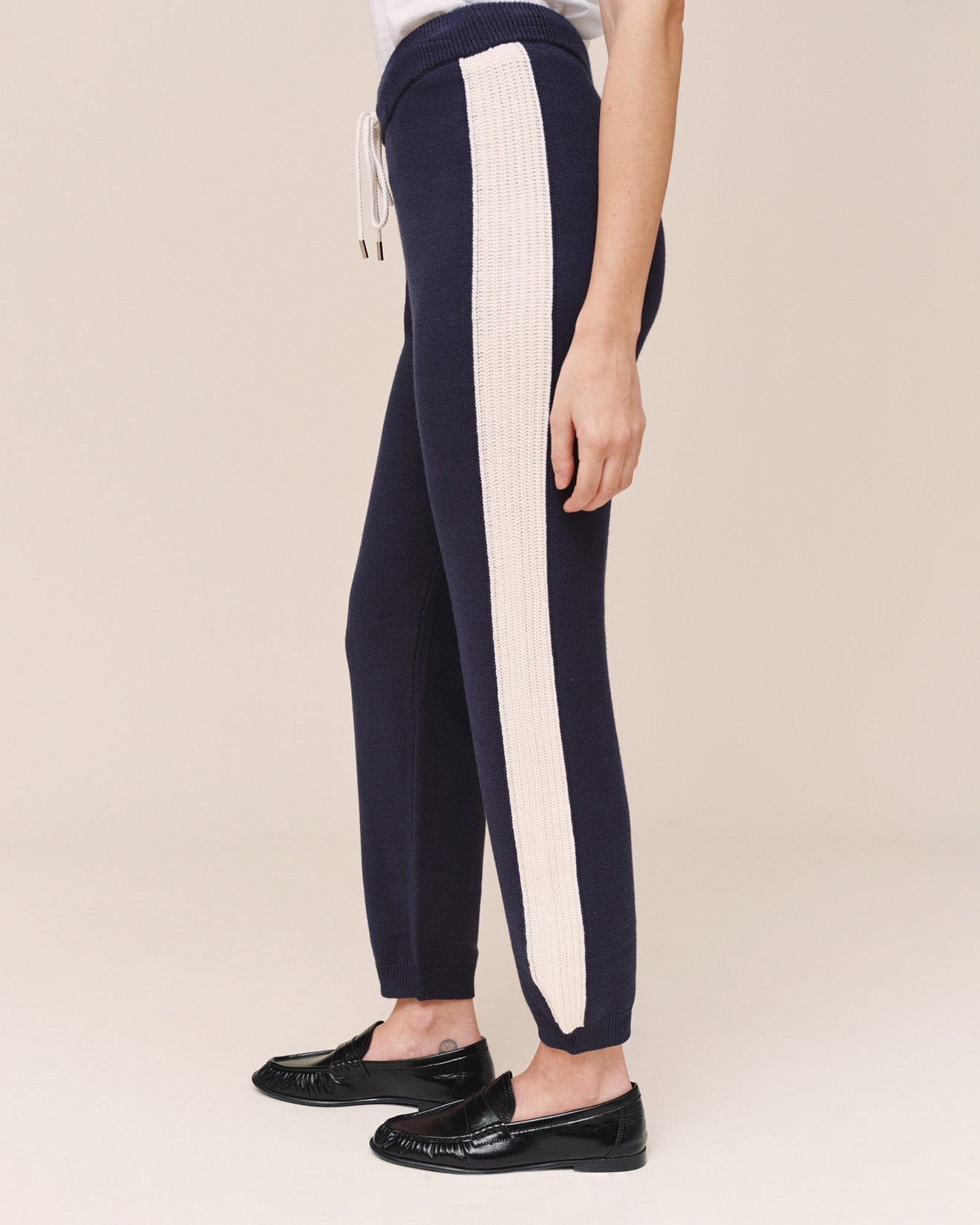 Bella Dahl Contrast Stripe Knit Jogger - Midnight Frost