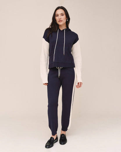 Bella Dahl Contrast Stripe Knit Jogger - Midnight Frost