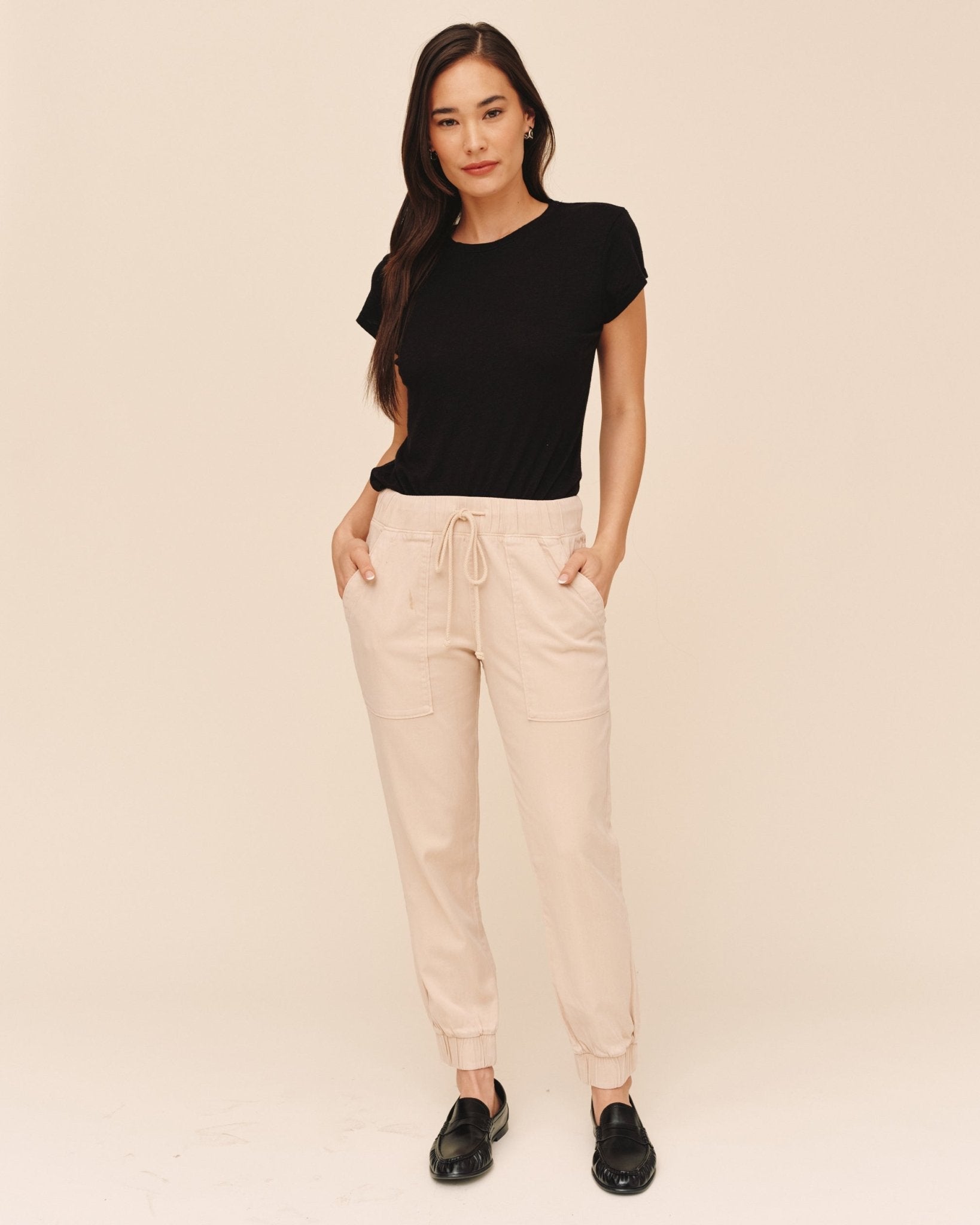 Bella Dahl Pocket Jogger in Linen Sand - Versatile Everyday Pants - Bella Dahl