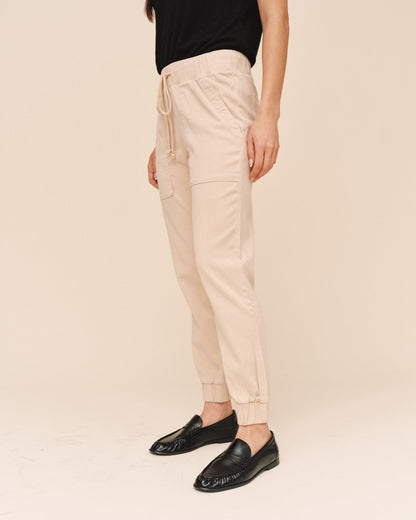 Bella Dahl Pocket Jogger in Linen Sand - Versatile Everyday Pants - Bella Dahl
