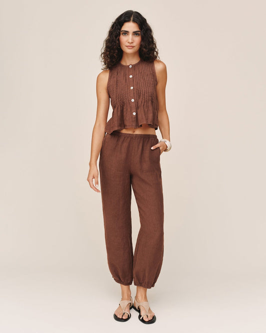 Bella Dahl Oversized Femme Jogger - Sea Glass Brown