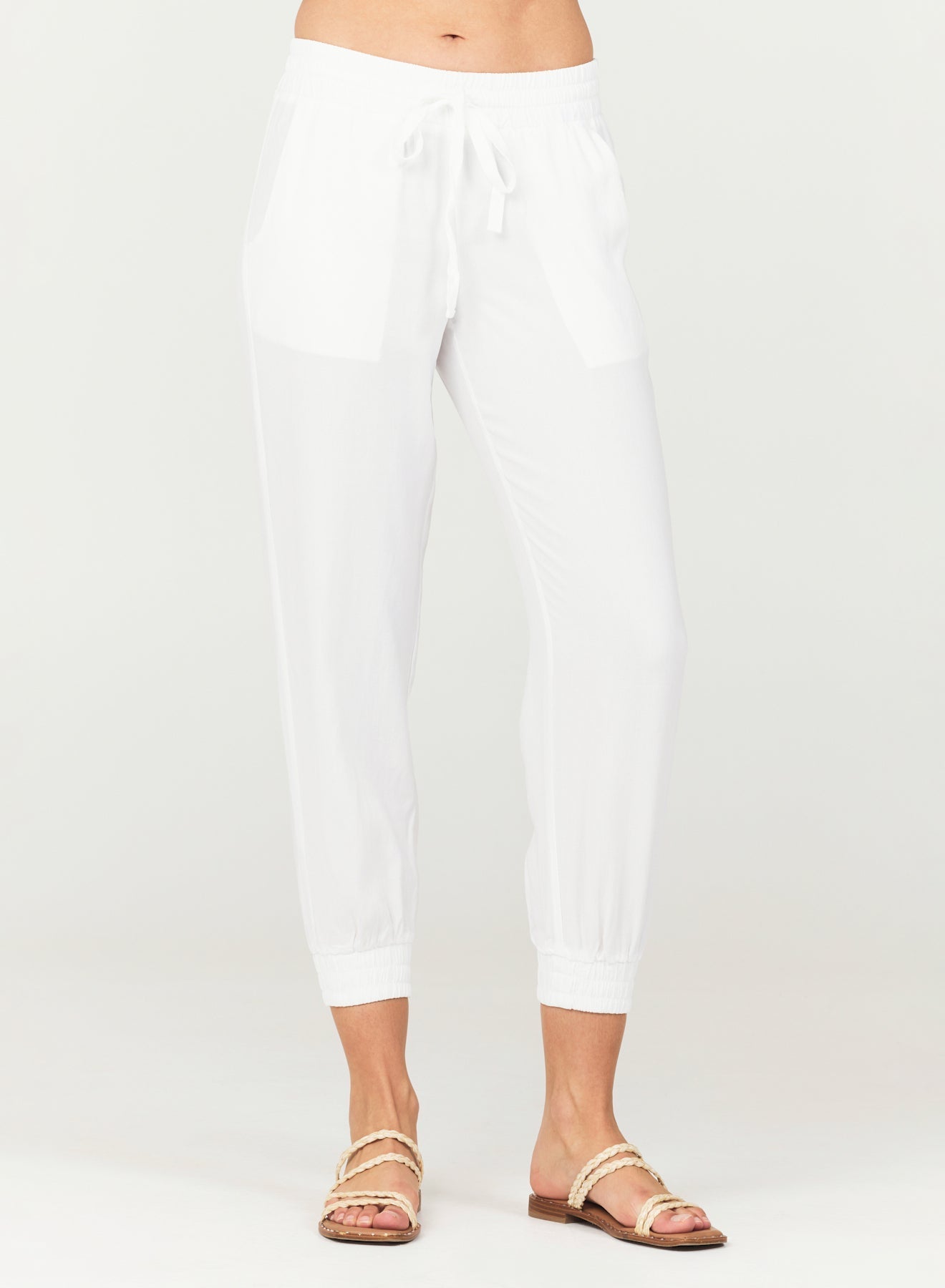 Bella Dahl Easy Drawstring Jogger in White - Perfect for Any Day - Bella Dahl
