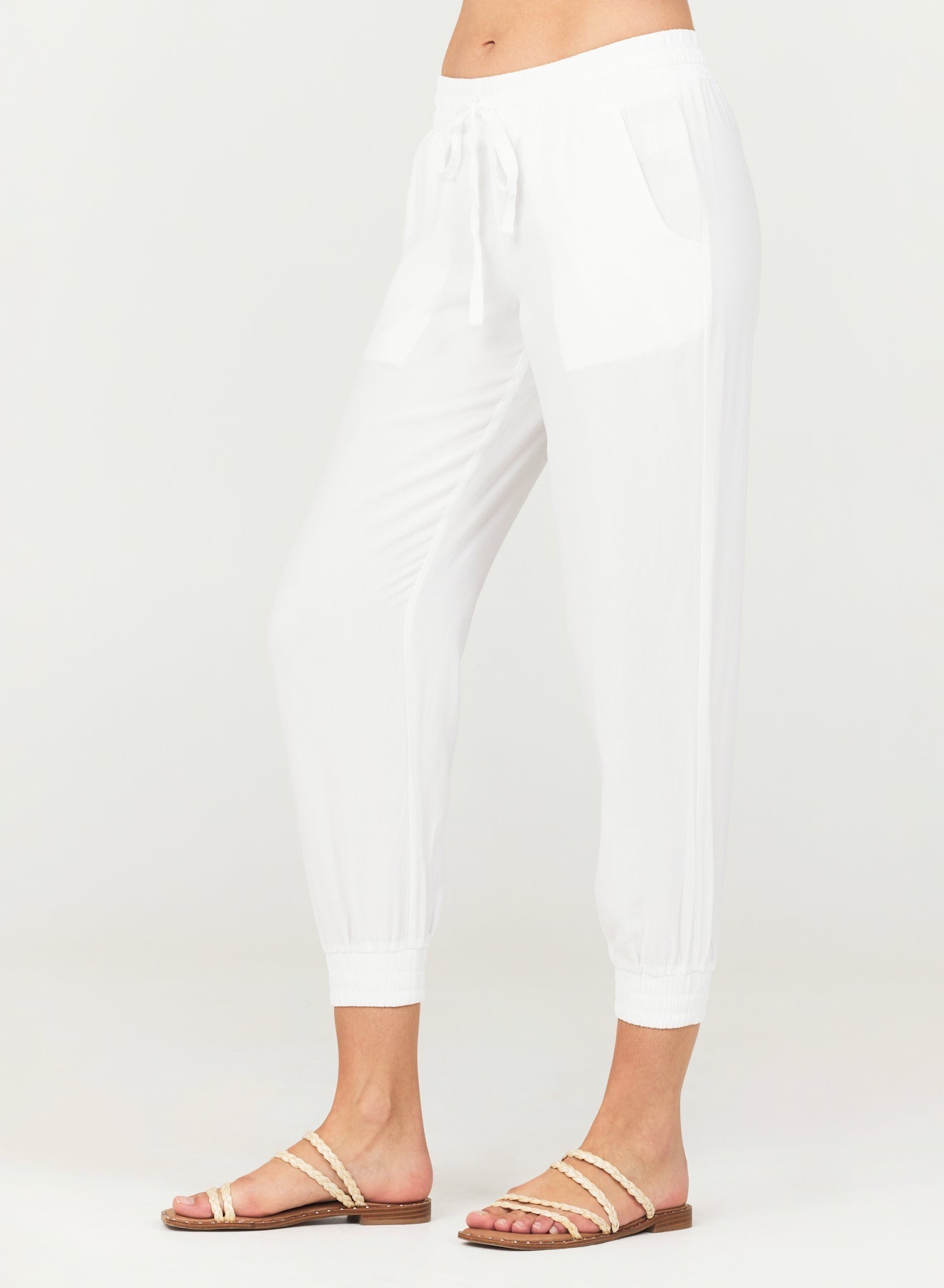 Bella Dahl Easy Drawstring Jogger in White - Perfect for Any Day - Bella Dahl