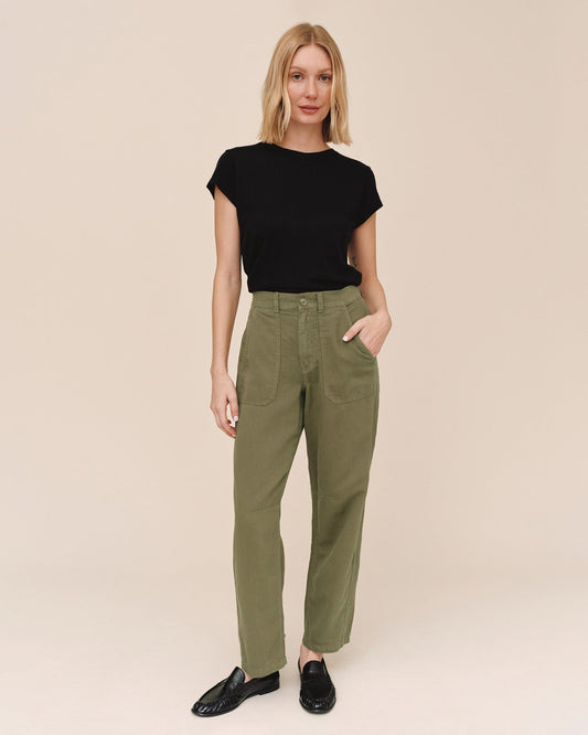 Bella Dahl Porkchop Darted Knee Pant - Olive Green