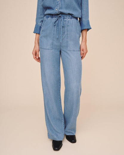 Bella Dahl Pocket Wide Leg Pant - Indigo Harbor Wash