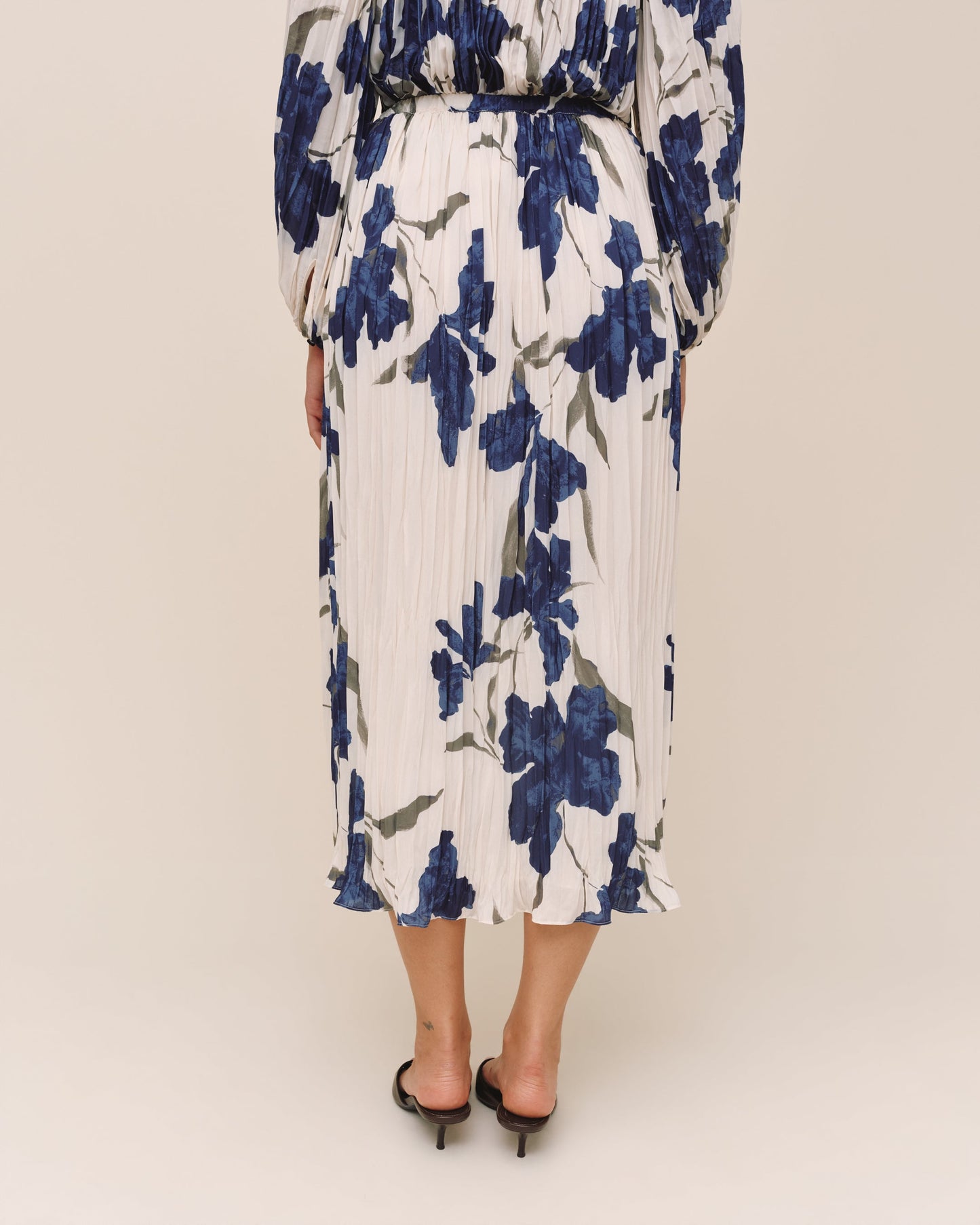 Bella Dahl Pleated Skirt - Indigo Iris Print
