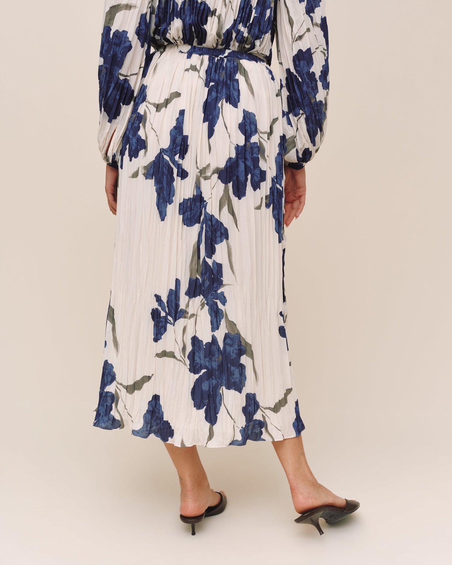 Bella Dahl Pleated Skirt - Indigo Iris Print